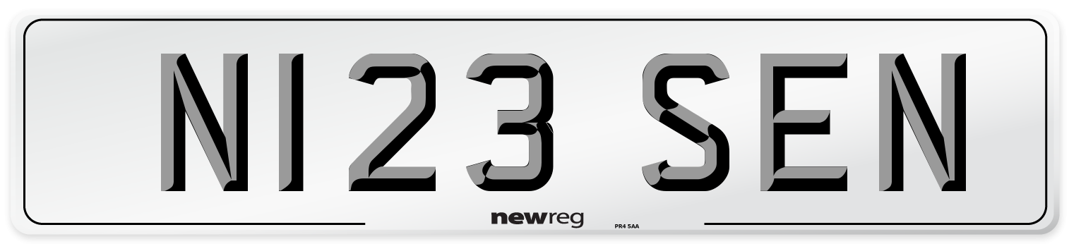 N123 SEN Number Plate from New Reg